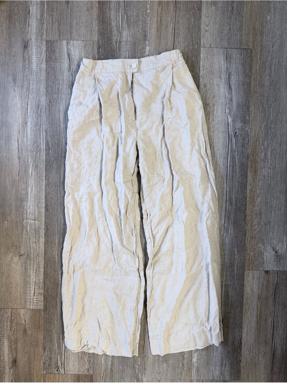 HANDMADE 100% Linen Wide-Leg Pant